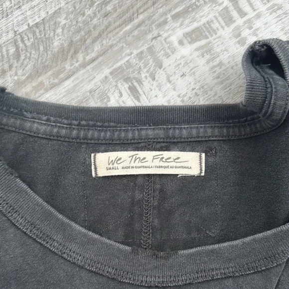 We The Free Black Long Sleeve Tee Relaxed Fit - Picture 2 of 3